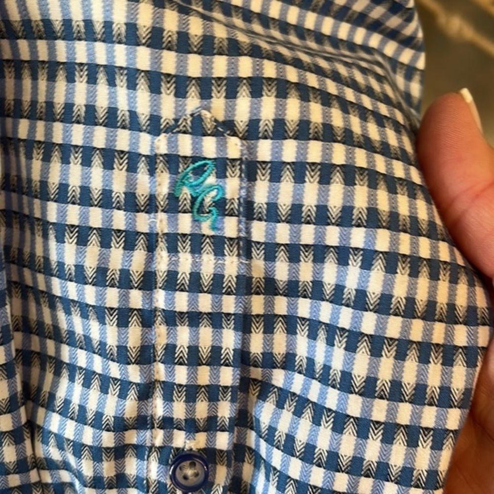 Robert‎ Graham Men's Button Down Blue Geometric Floral size M - Picture 6 of 7
